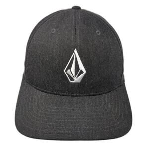 Volcom Stone Logo Fitted Hat Black Medium Embroidered Flexfit Outdoor